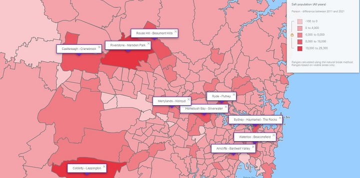 The top 20 fastest growing suburbs in NSW