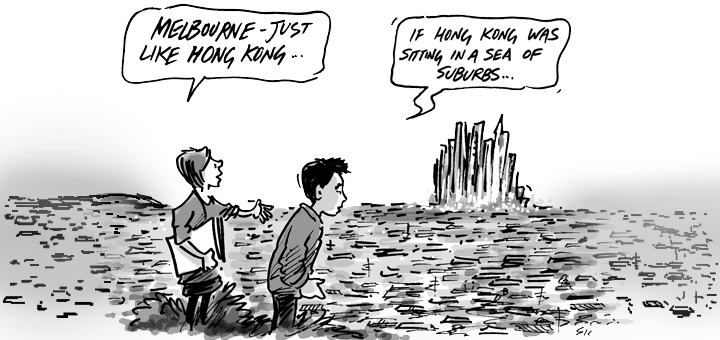 Is Melbourne as dense as Hong Kong?